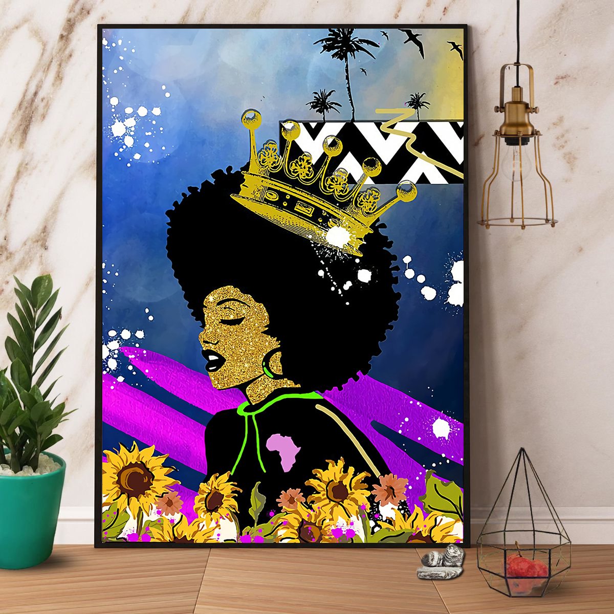 Beautiful Black Queen Satin Poster Portrait No Frame