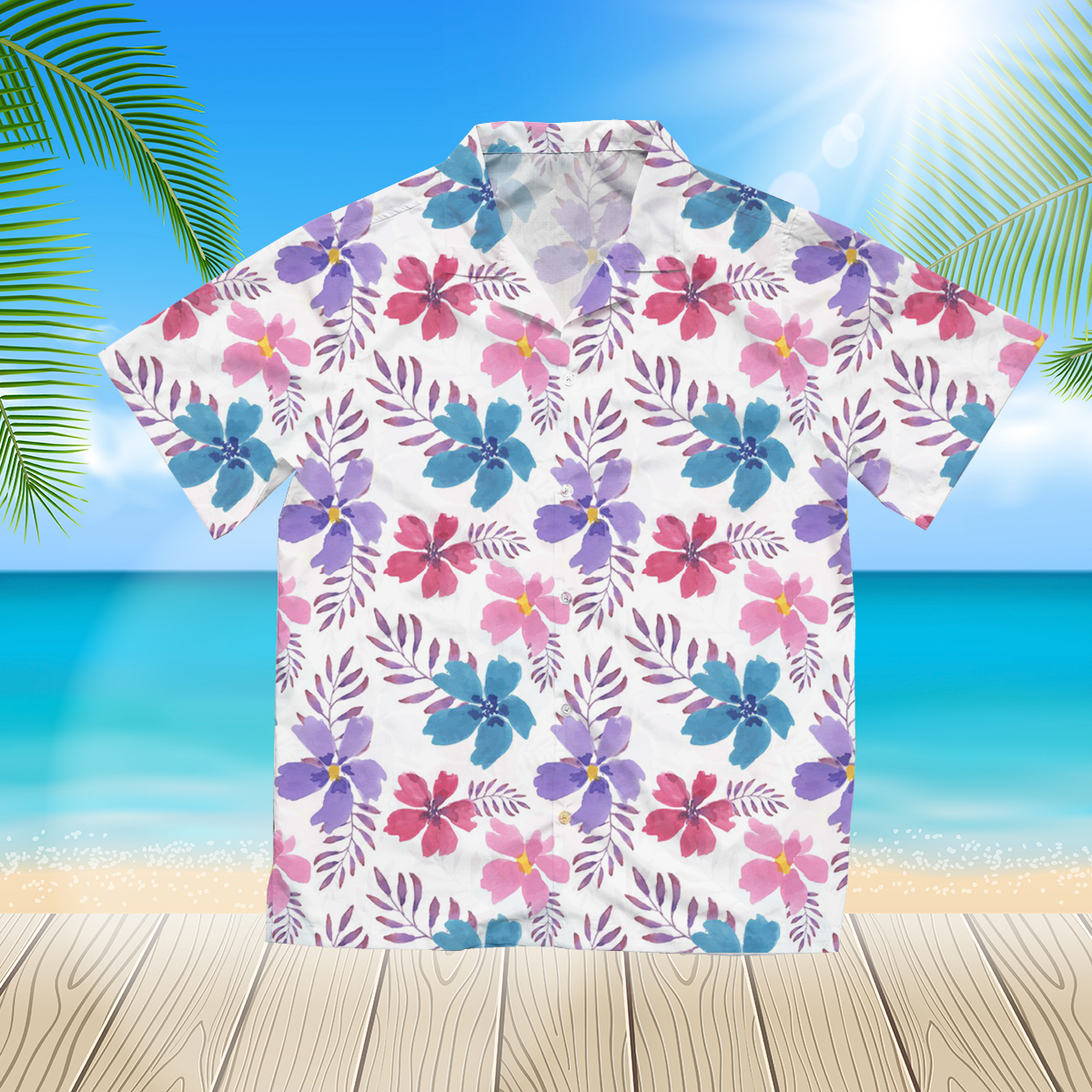 Beautiful colorful floral 3d Hawaii Shirt for Men