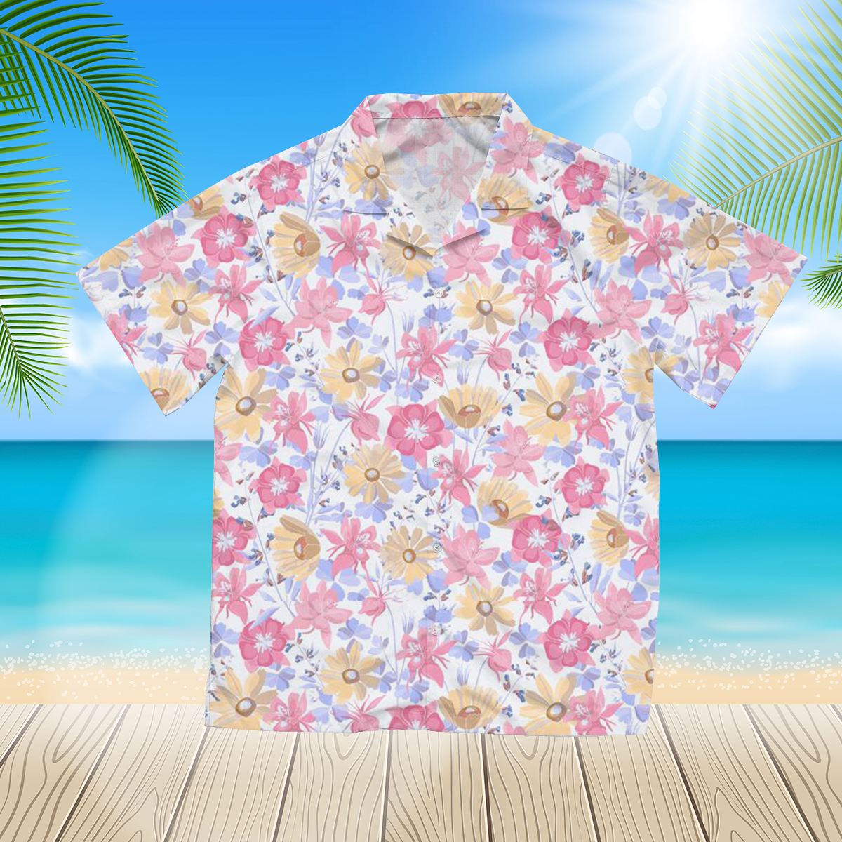 Beautiful floral 11 3d hawaii shirt for Men