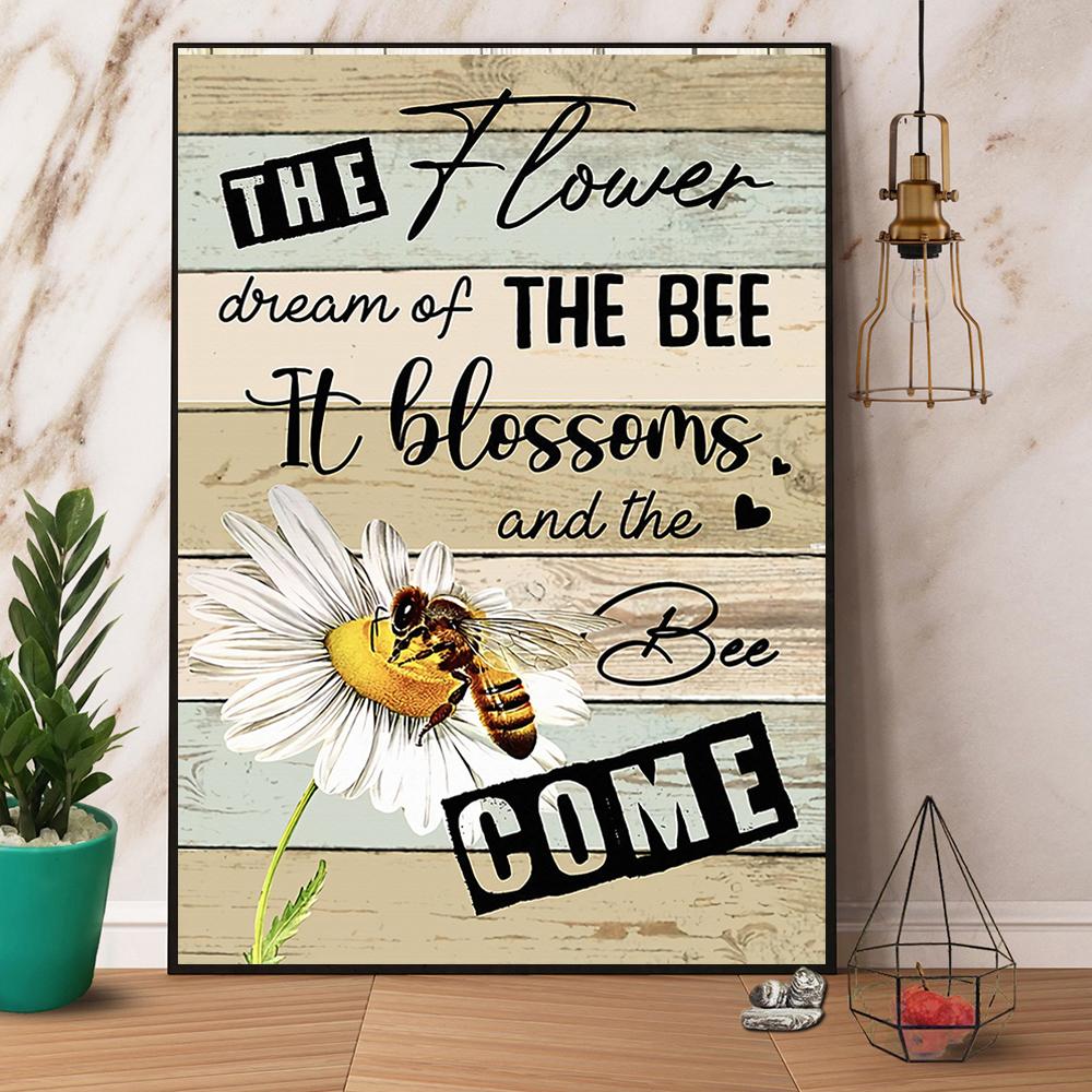 Bee And Daisy The Flower Dream Of The Bee Satin Poster Portrait No Frame