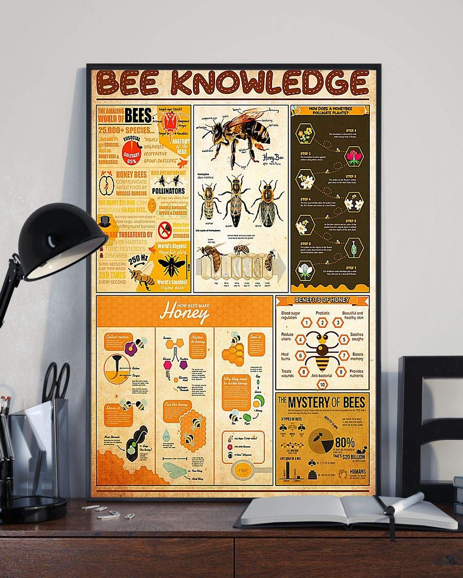 Bee Knowledge Satin Poster Portrait no Frame