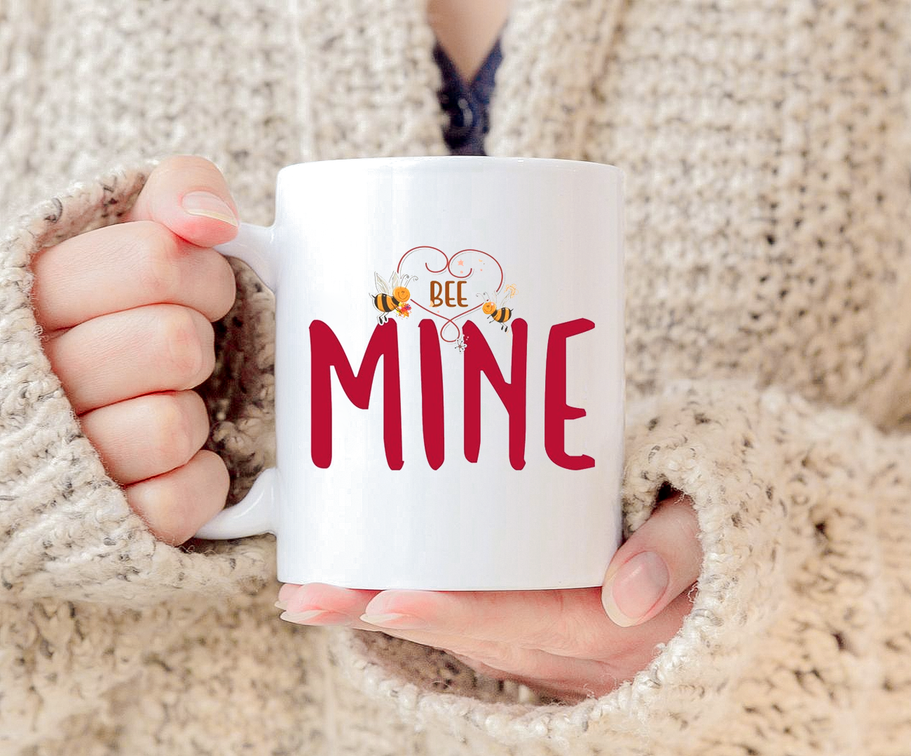 Bee Mine Coffee Lover Mug Valentine'S Day Mug White Ceramic 11-15oz Coffee Tea Cup