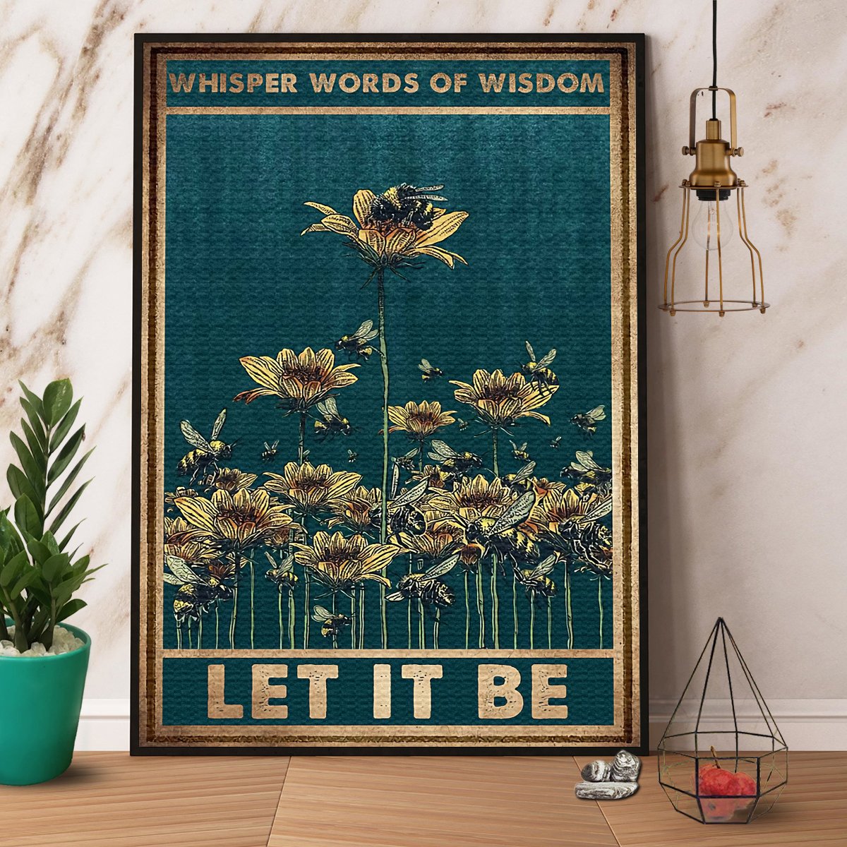 Bee Whisper Words Of Wisdom Let It Be Satin Poster Portrait No Frame