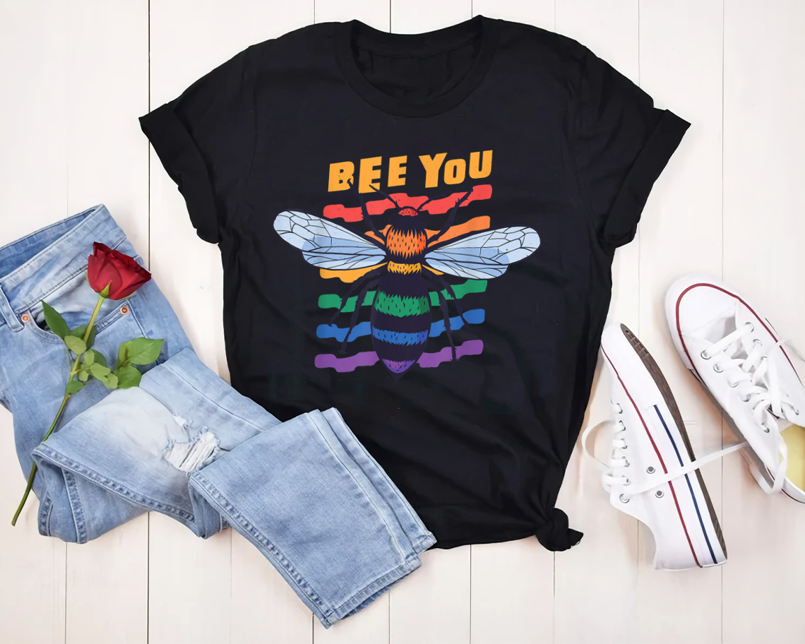 Bee You Rainbow Funny Lgbt Gay Pride Gift T-shirt Unisex S-6xl