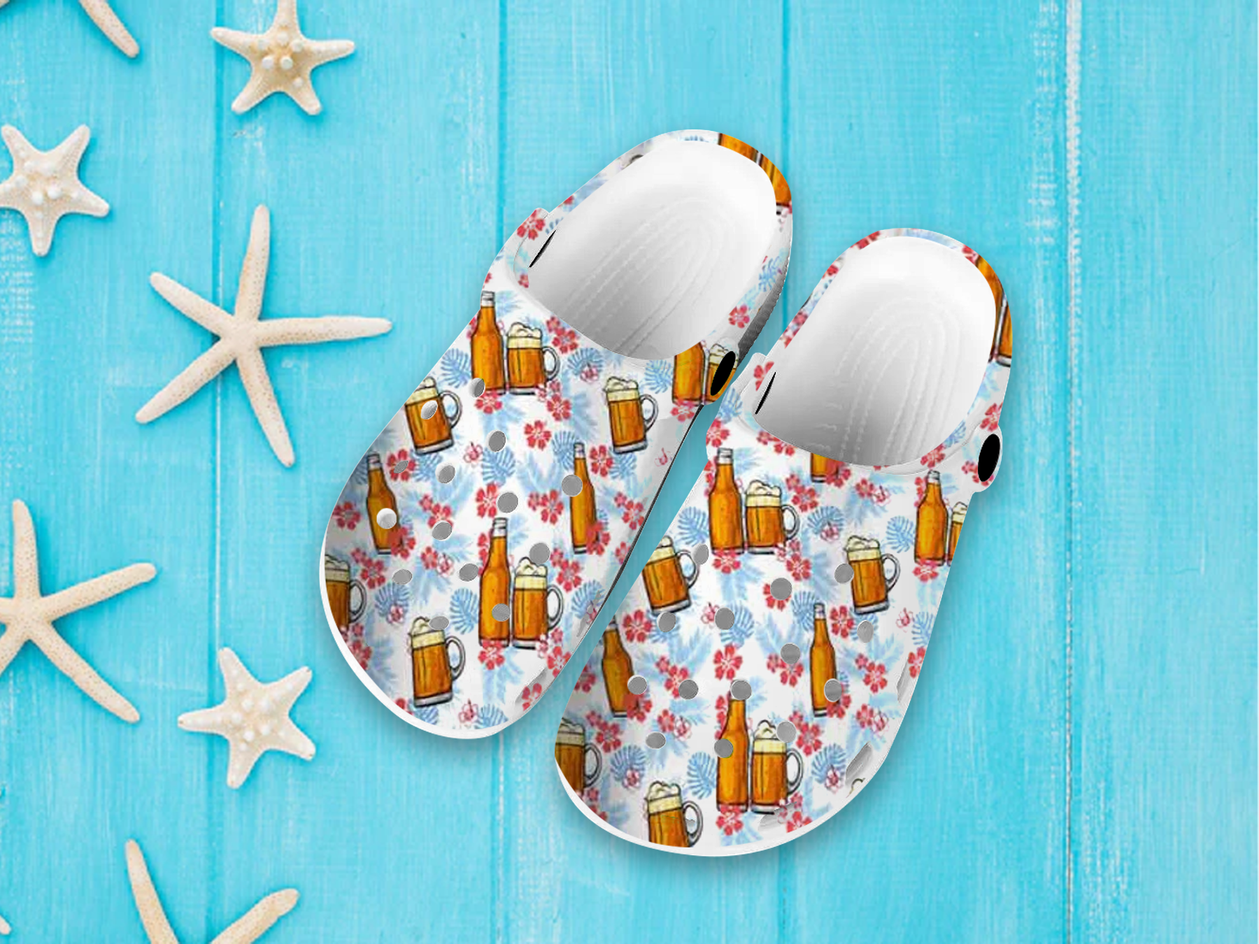 Beer Flowers Men Women Men And Women Crocs Shoes High Quality Rubber