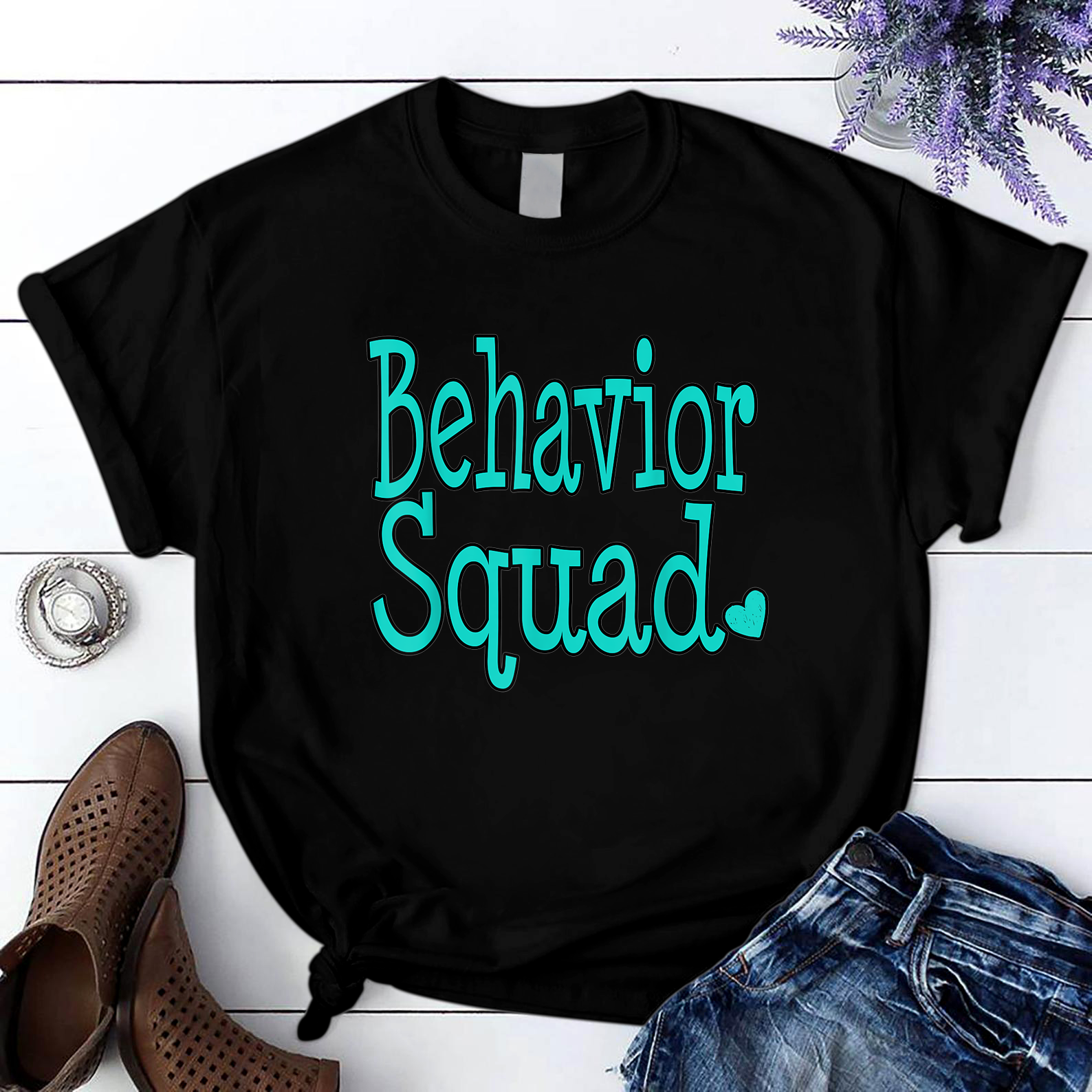 Behavior Squad ABA Therapist Special Ed Teacher Education T Shirt Black Unisex S-6XL