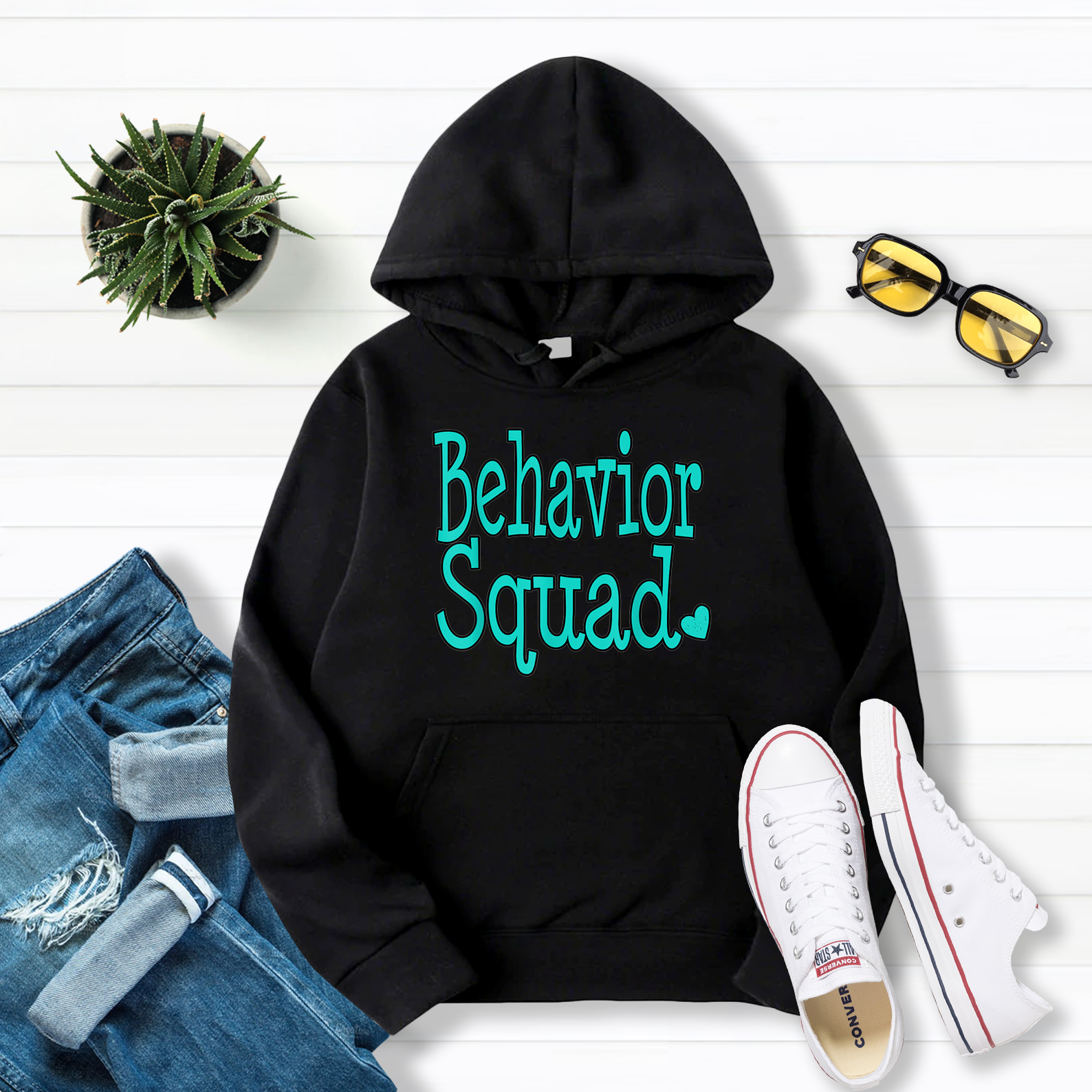 Behavior Squad ABA Therapist Special Ed Teacher Education V1 Pullover Hoodie Black S-5XL