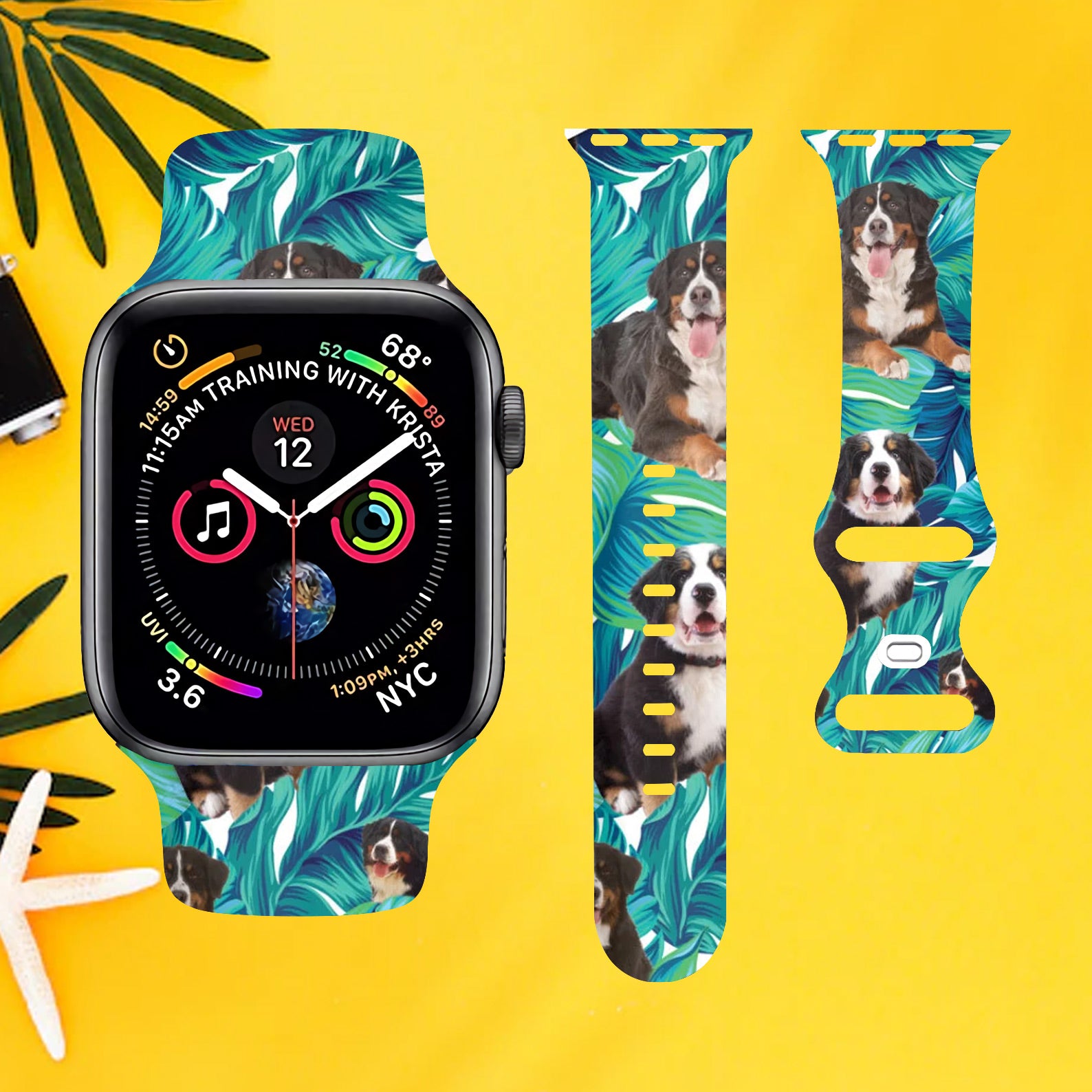 Bernese Mountain Dog Bernese Colorful Watch Band for Apple Watch Thermo Elastomer