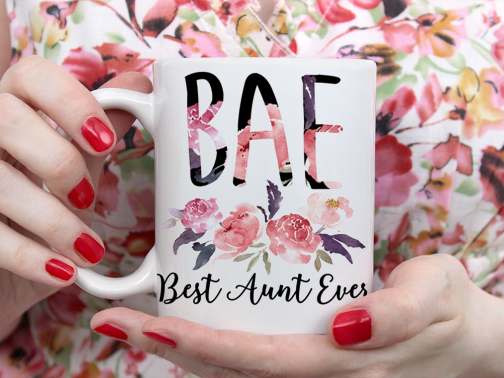 Best Aunt Ever Bae Mug White Ceramic 11-15oz Coffee Tea Cup