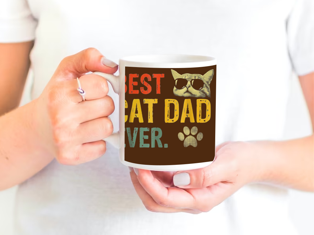 Best Cat Dad Ever Funny Cat Dad Father Day Mug Ceramic 11-15oz Coffee Tea Cup