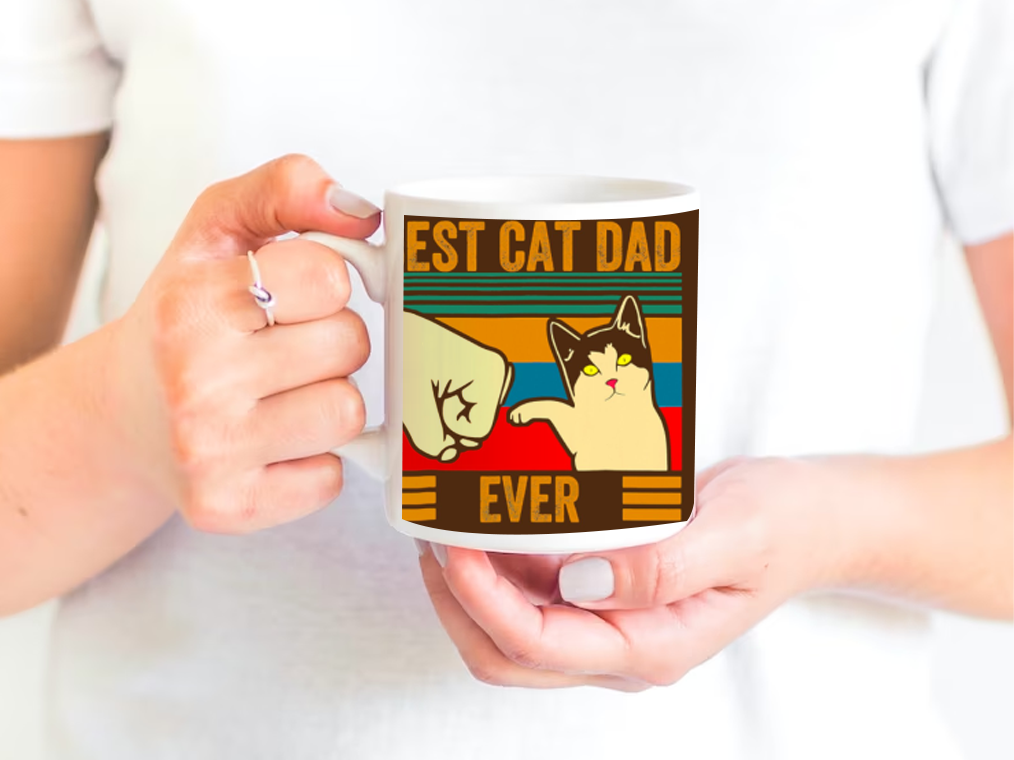 Best Cat Dad Ever Photo Cat Daddy Father Day Mug Ceramic 11-15oz Coffee Tea Cup