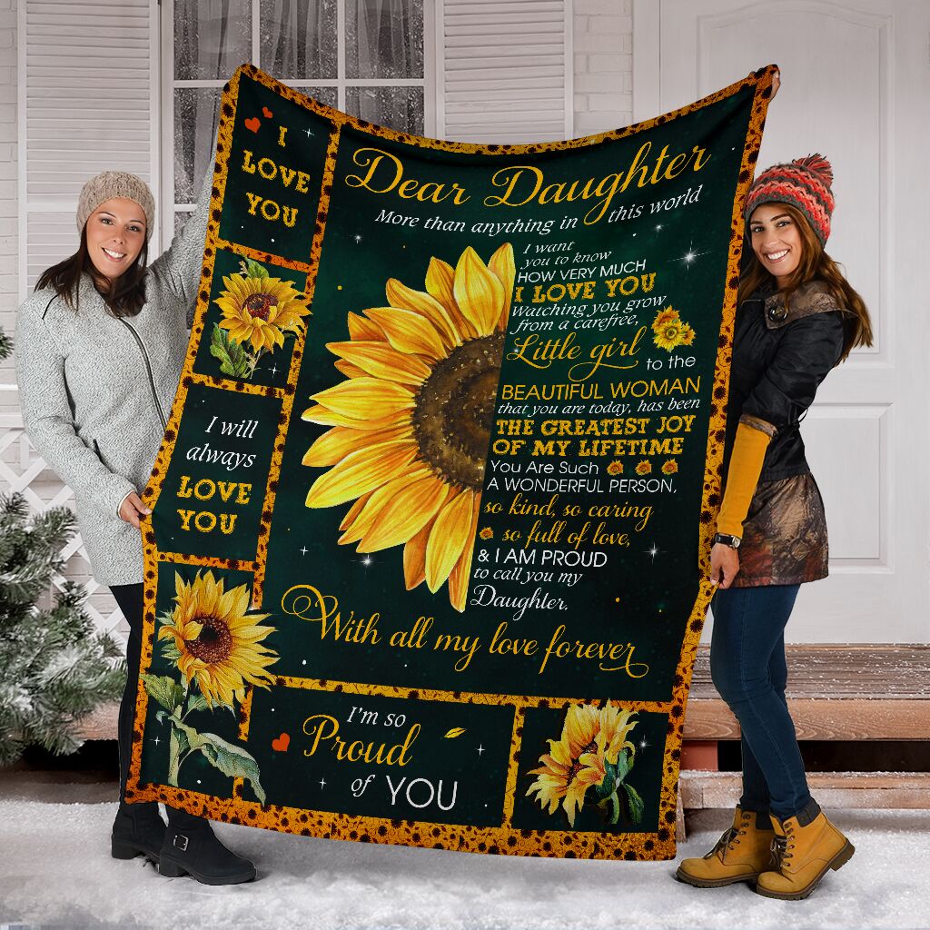 Best Gift Dear Daughter Fleece Blanket