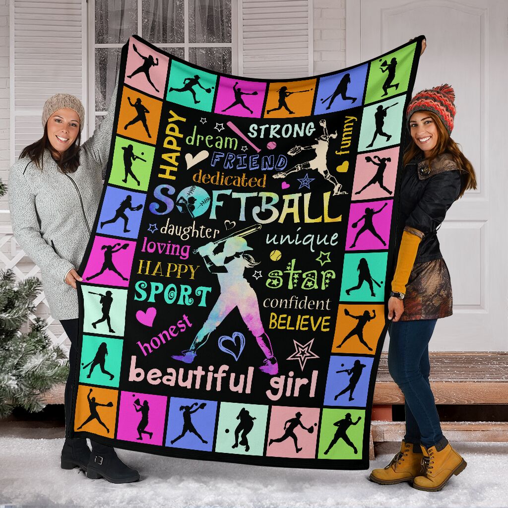 Best Gift Softball Fleece Blanket