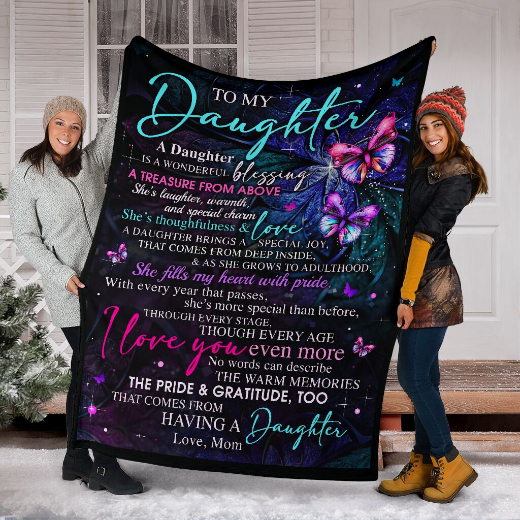 Best Gift To My Daughter Fleece Blanket