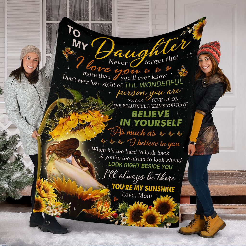 Best Gift To My Daughter Fleece Blanket