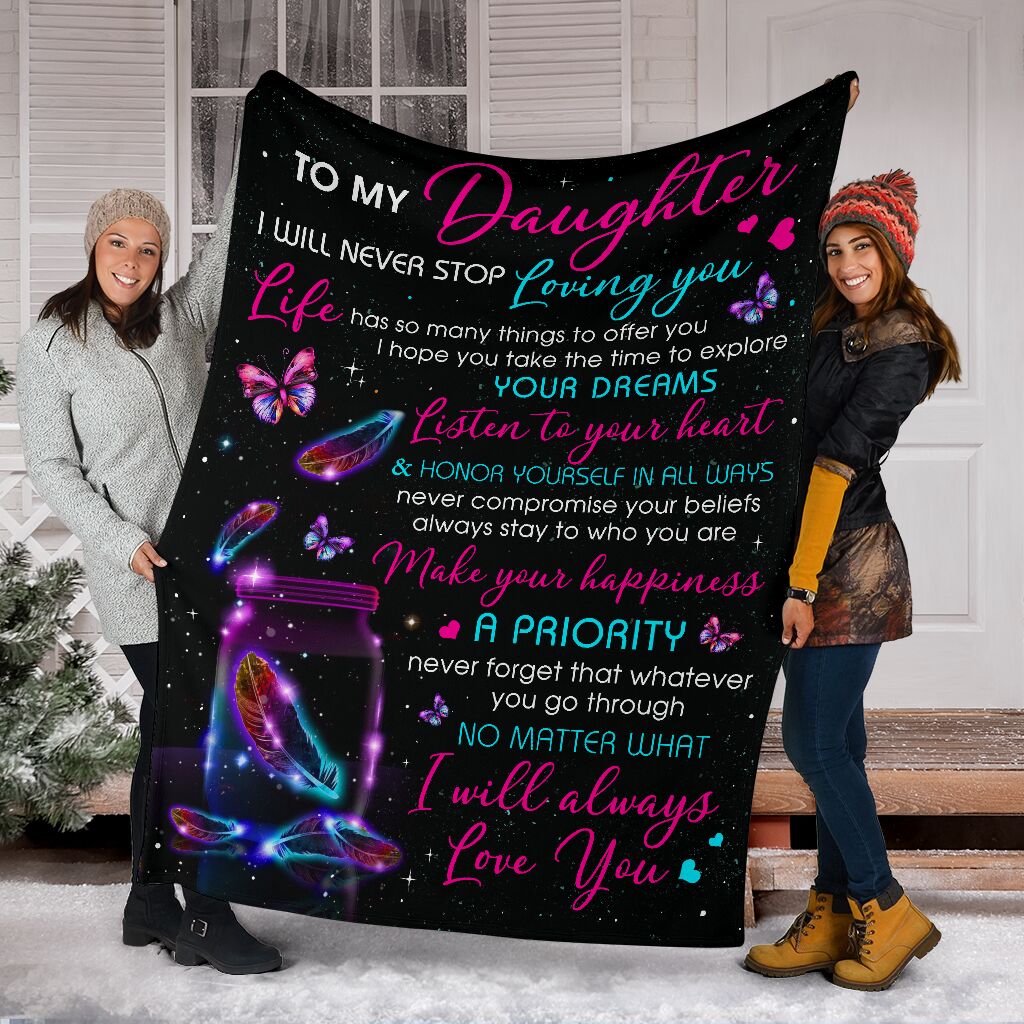 Best Gift To My Daughter Fleece Blanket