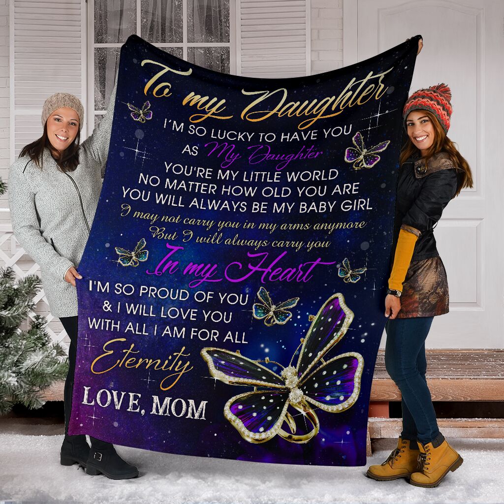 Best Gift To My Daughter Fleece Blanket