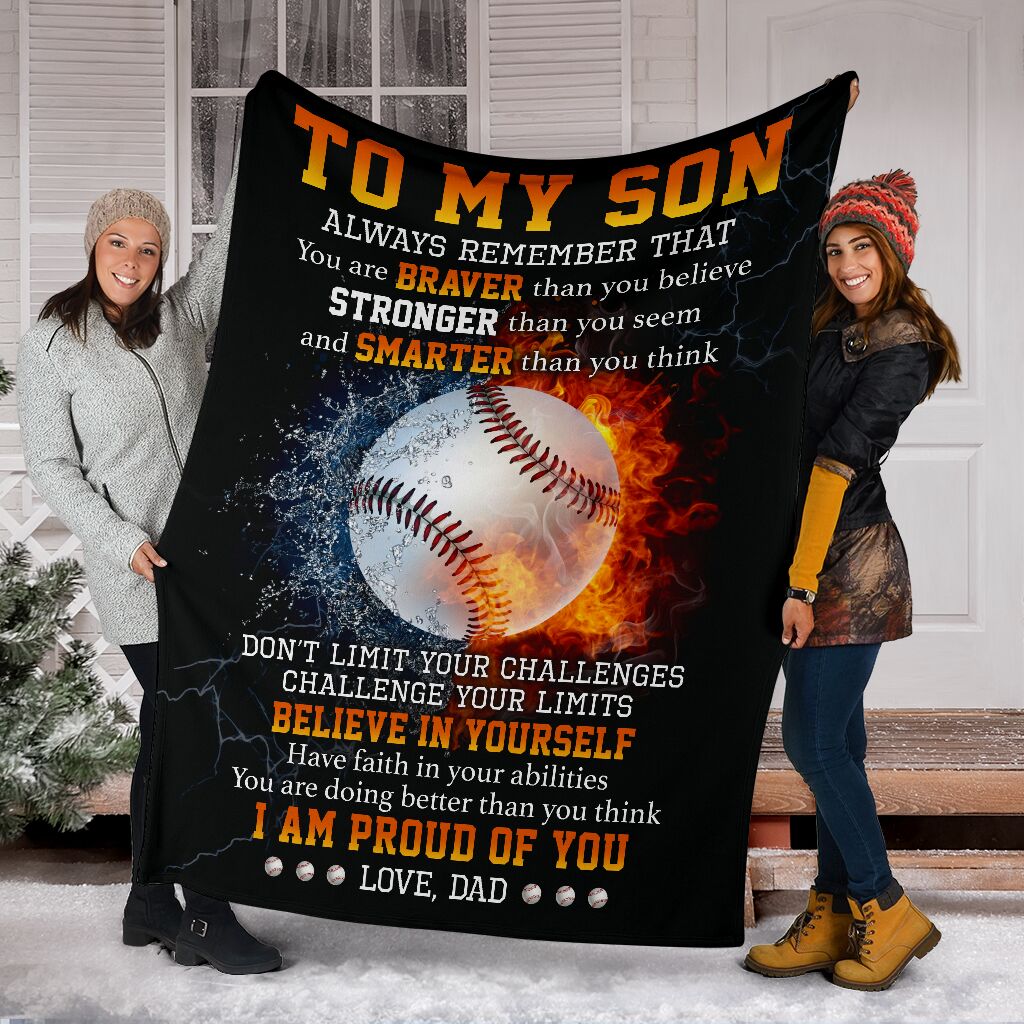 Best Gift To My Son (Baseball) Fleece Blanket