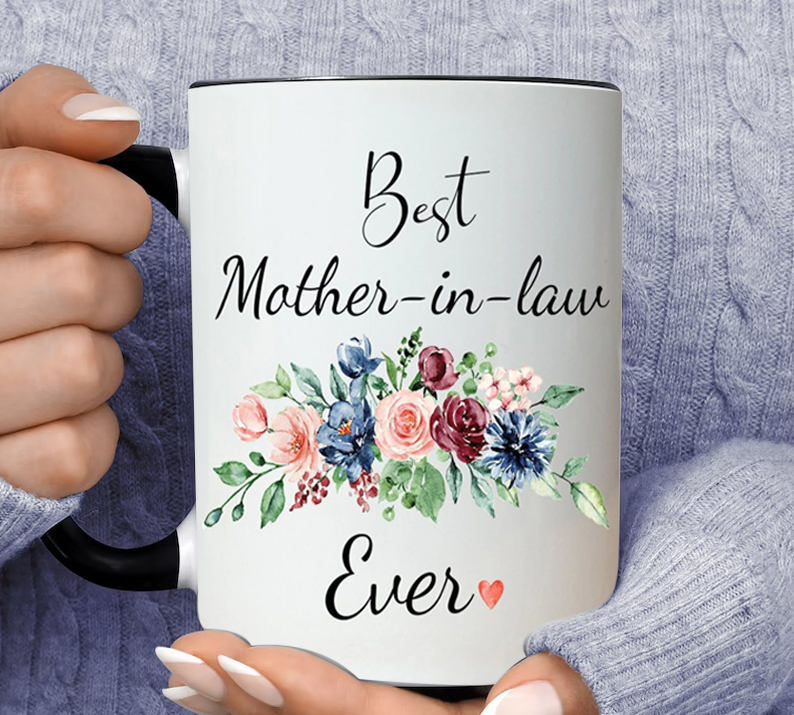 Best Mother In Law Personalized Name Ever Inner Color Accent Mug 11oz Coffee Tea Cup