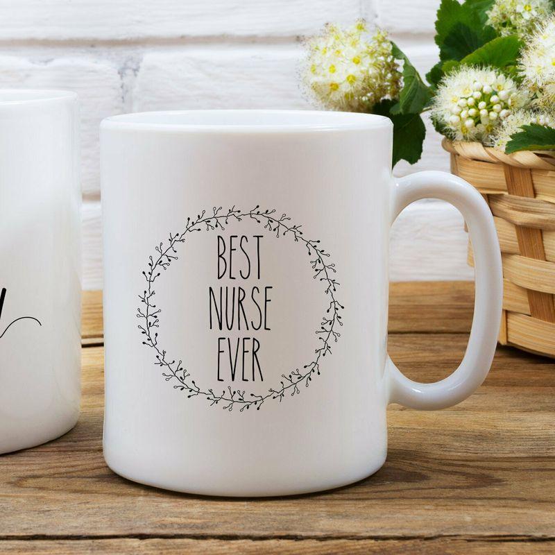 Best Nurse Skinny Font Best Nurse Ever Nurse Appreciation Nurse Mug White Ceramic 11-15oz Coffee Tea Cup