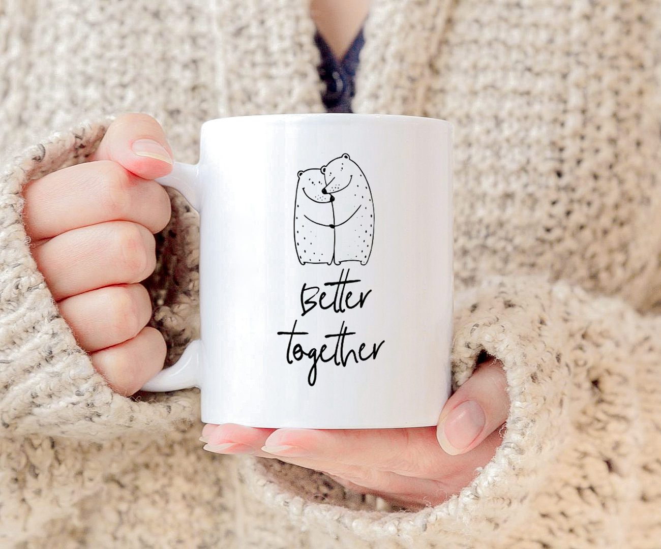 Better Together Cute Valentines Mug White Ceramic 11-15oz Coffee Tea Cup