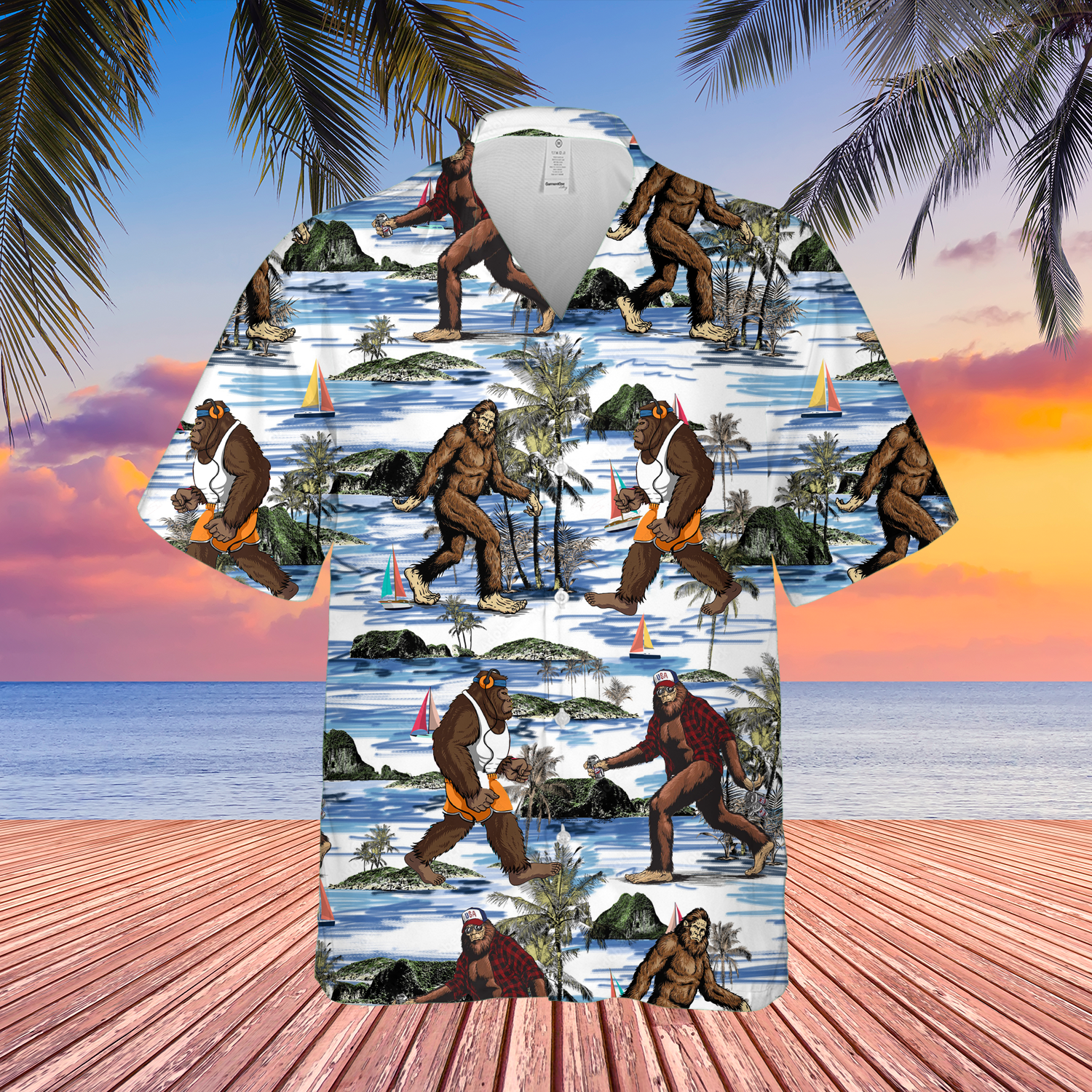 Big Foot Hawaiian 3d Shirt For Women And Men