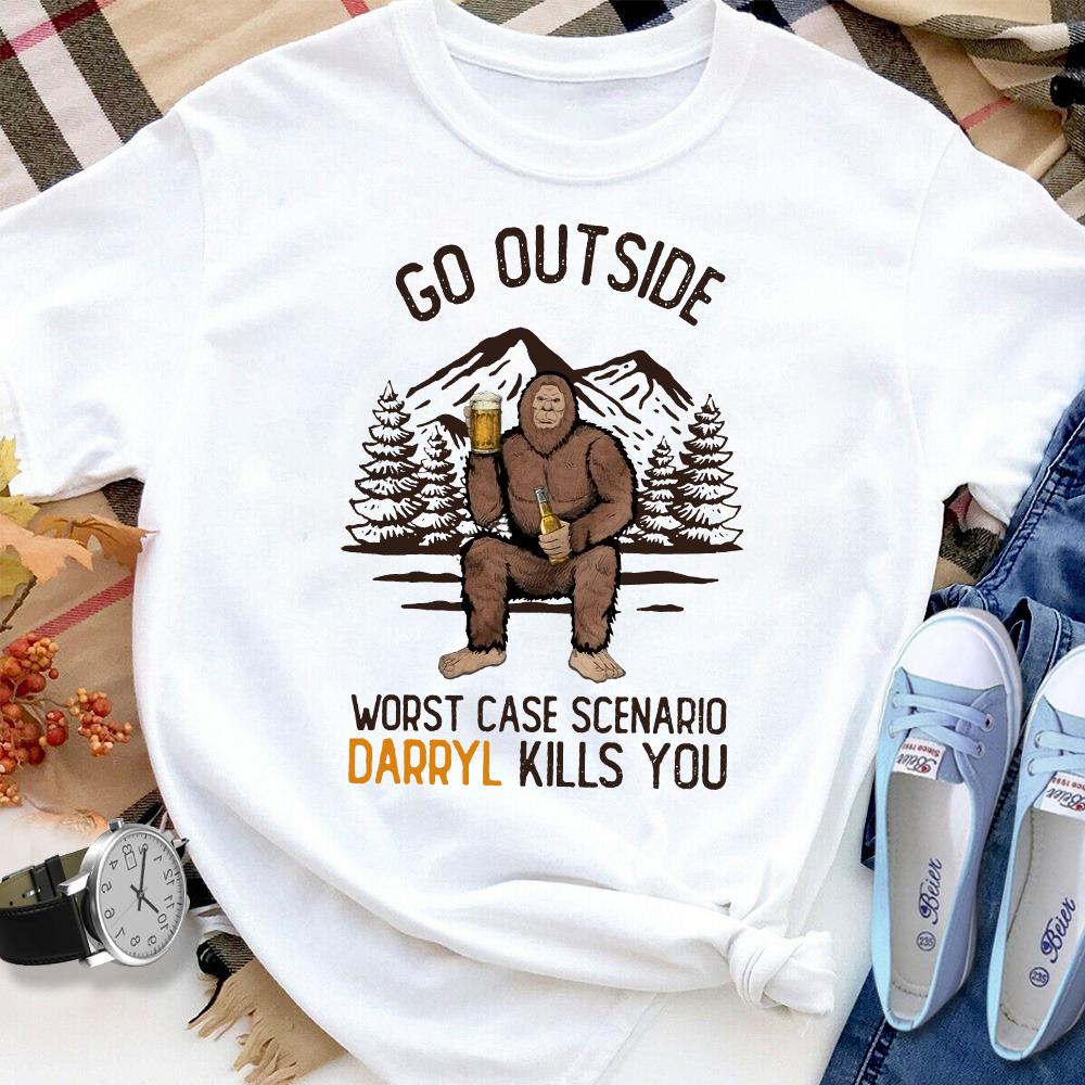 Bigfoot go outside darryl kills you Women T Shirt White S-3XL