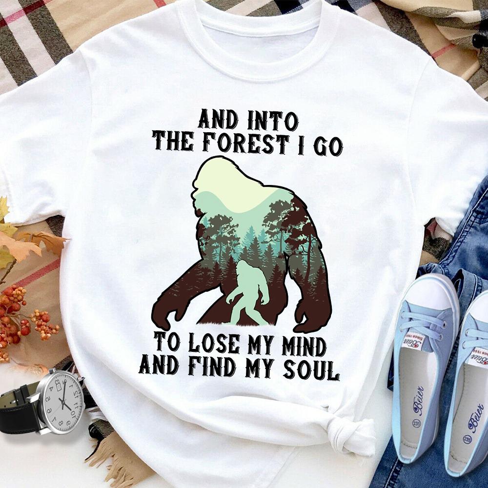 Bigfoot Into The Forest Women T Shirt White S-3XL