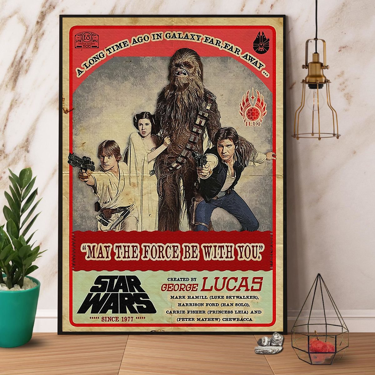 Bigfoot May The Force Be With You A Long Time Ago In Galaxy Satin Poster Portrait No Frame