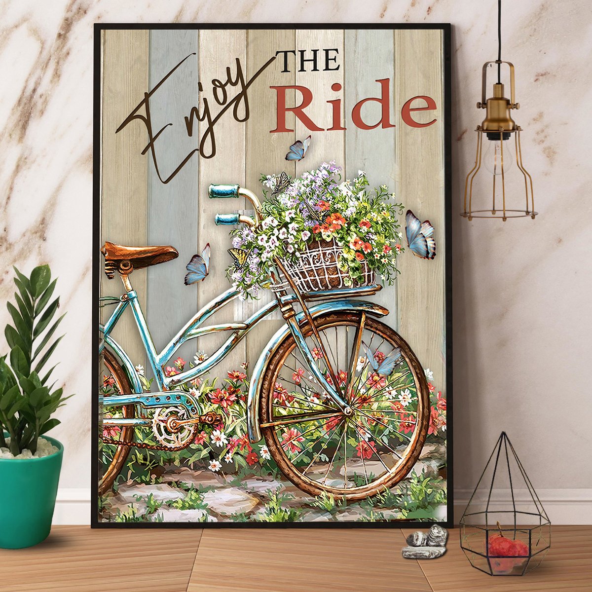 Bike Enjoy The Ride Satin Poster Portrait No Frame