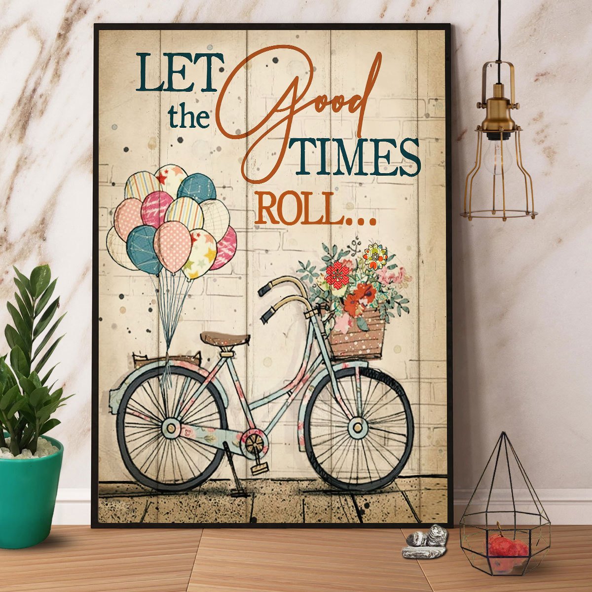 Bike Let The Good Times Roll Satin Poster Portrait No Frame