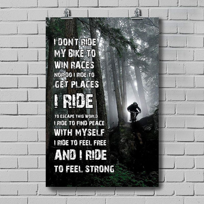 Biker Poster I Don'T Ride My Bike Great Satin Poster Portrait no Frame