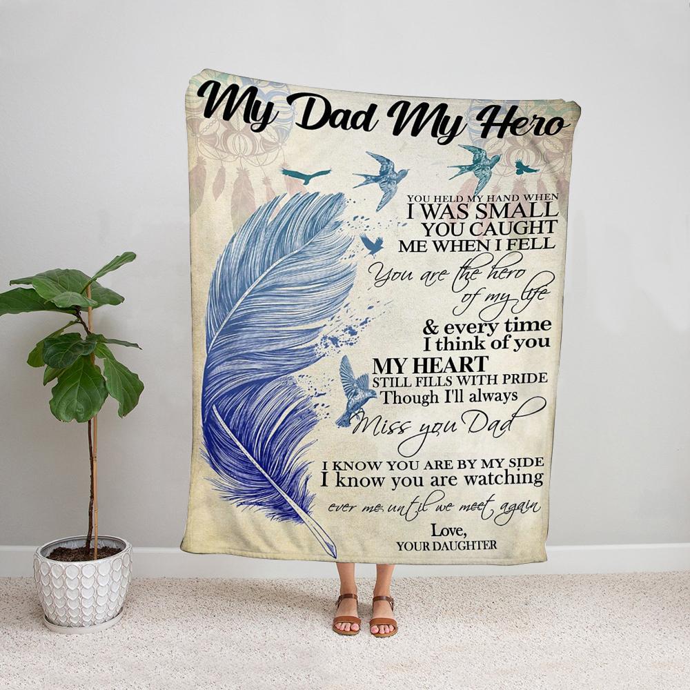 Bird native America daughter my dad my hero you are the hero of my life Fleece Blanket