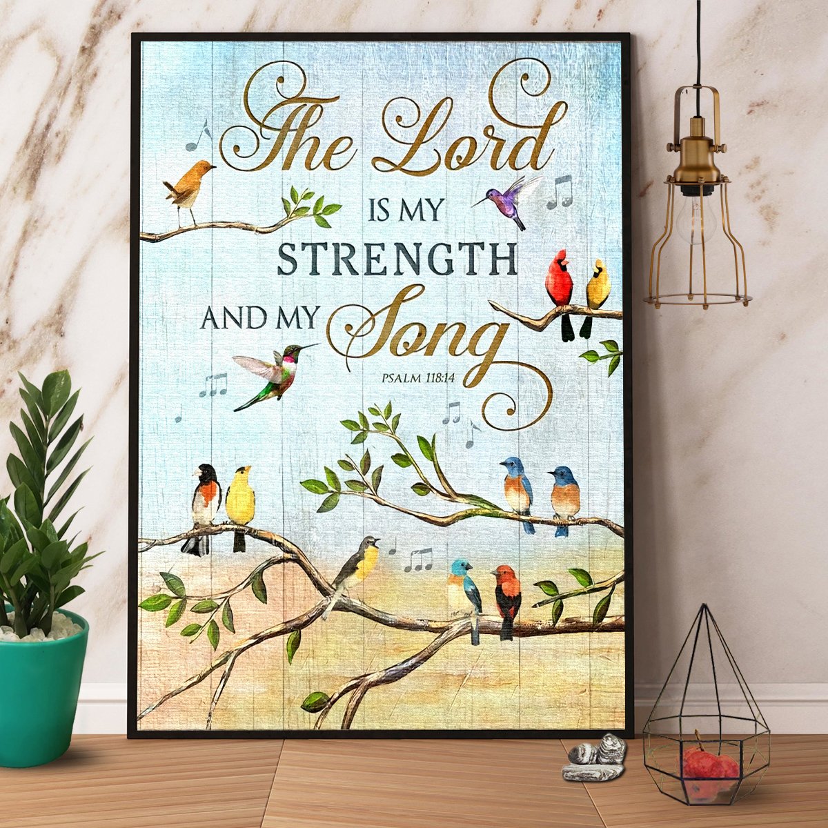 Birds The Lord Is My Strength And My Song Satin Poster Portrait No Frame