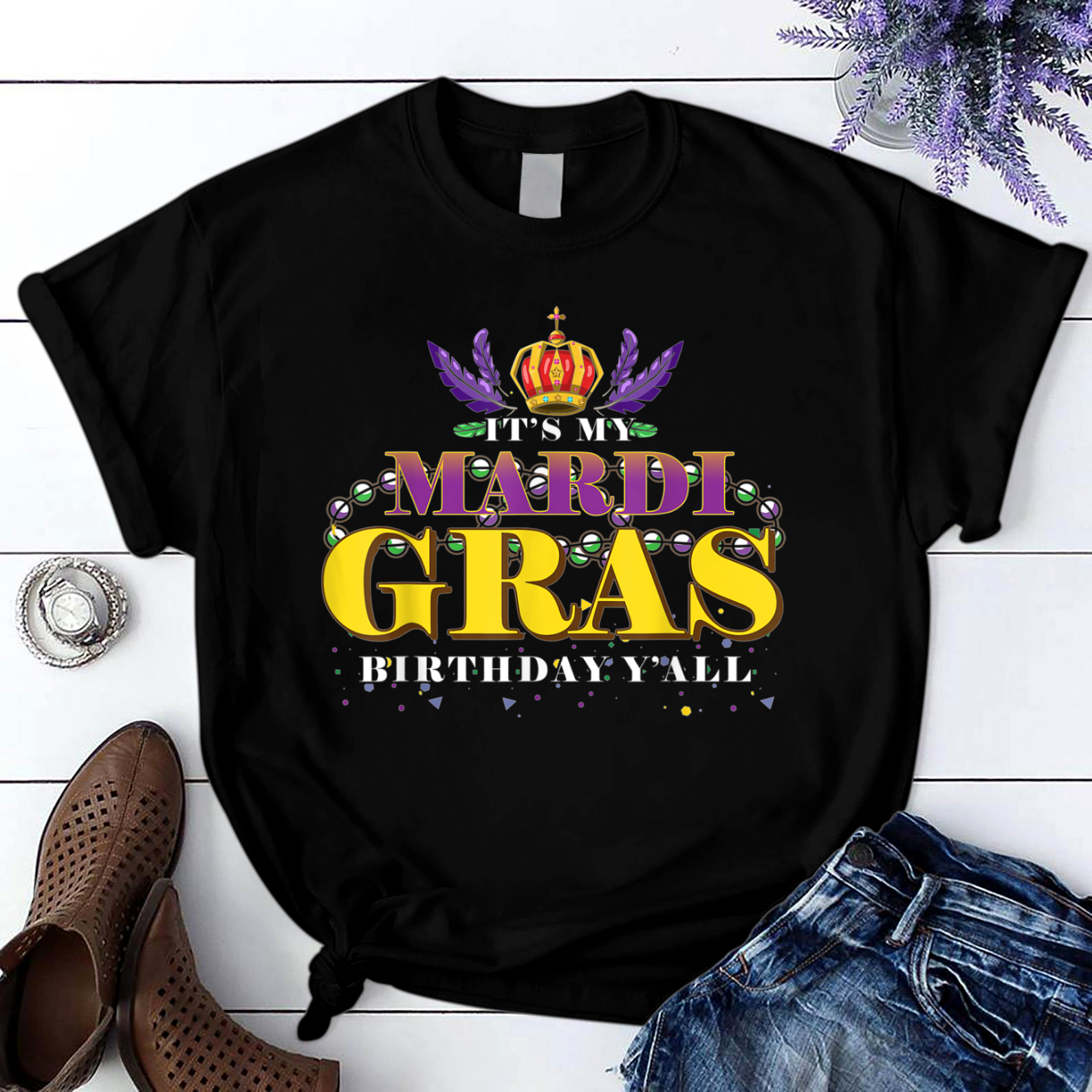 Birthday Gift Masquerade Parade Party Mardi Gras T Shirt Black Unisex S-6Xl