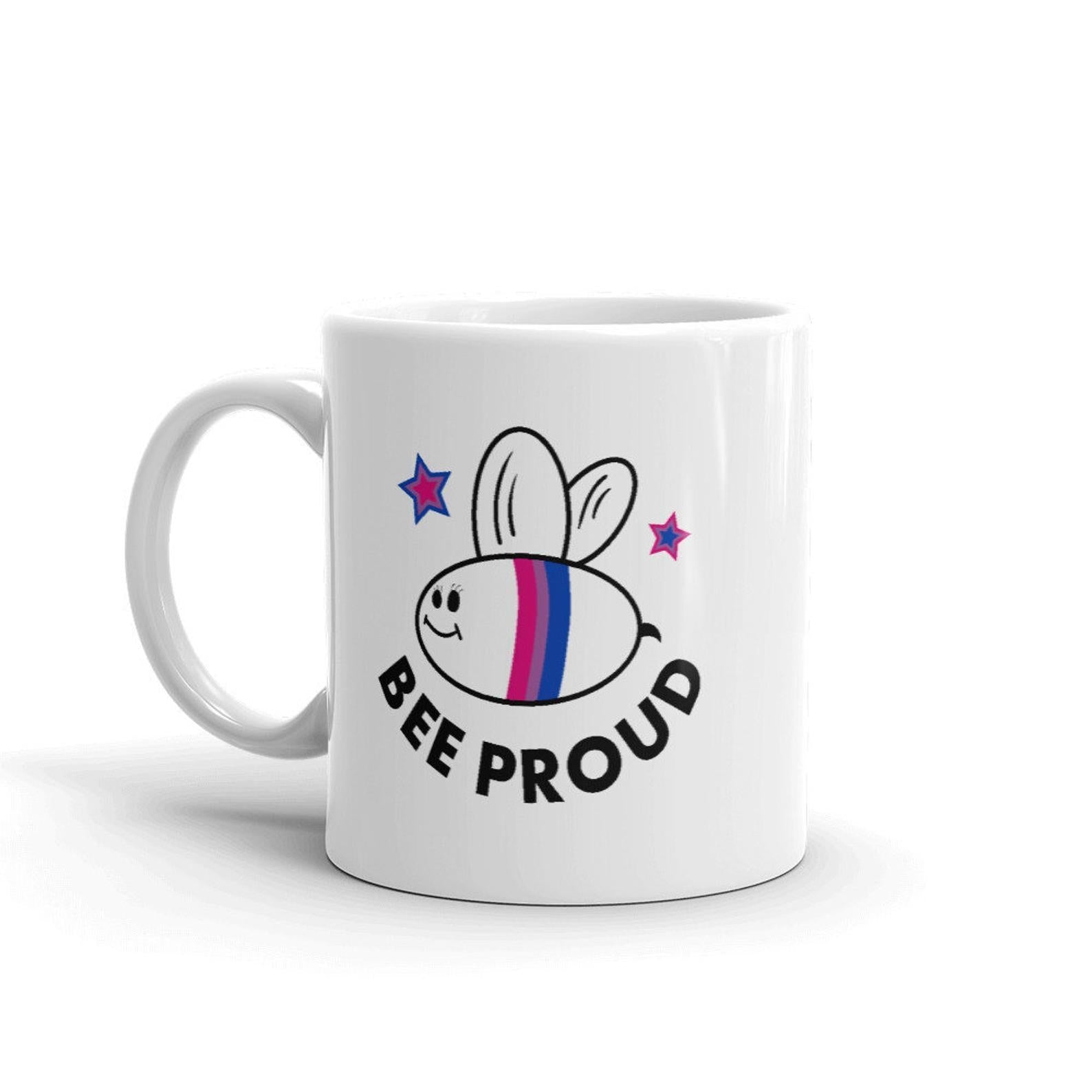 Bisexual Pride Bee Proud LGBT Mug White Ceramic 11-15oz Coffee Tea Cup