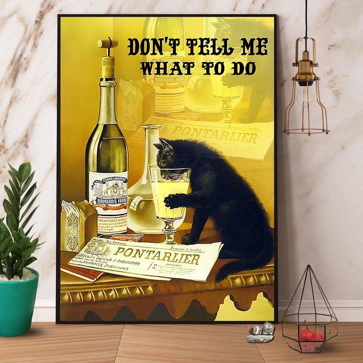 Black Cat Don'T Tell Me What To Do Satin Poster Portrait No Frame