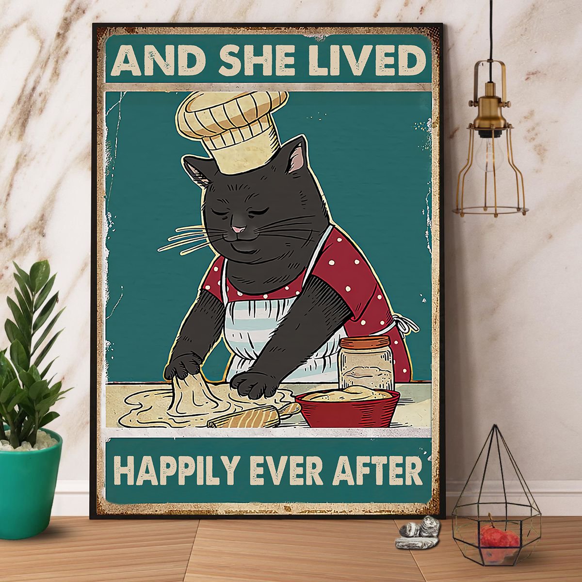 Black Cat Kneading And She Lived Happily Ever After Satin Poster Portrait No Frame