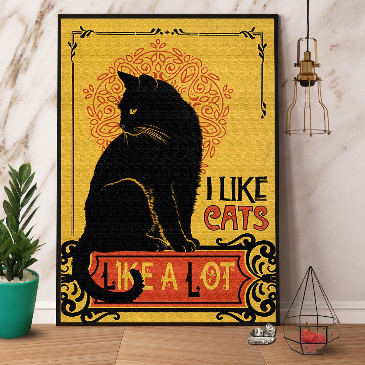 Black Cat Like Cats Like A Lot Satin Poster Portrait No Frame