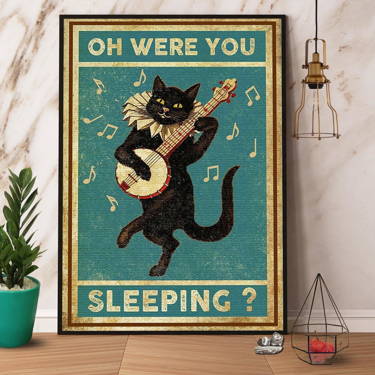 Black Cat Oh Where You Sleeping Satin Poster Portrait No Frame