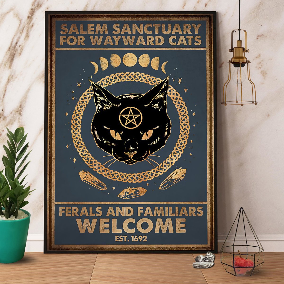 Black Cat Salem Sanctuary For Wayward Cats Satin Poster Portrait No Frame