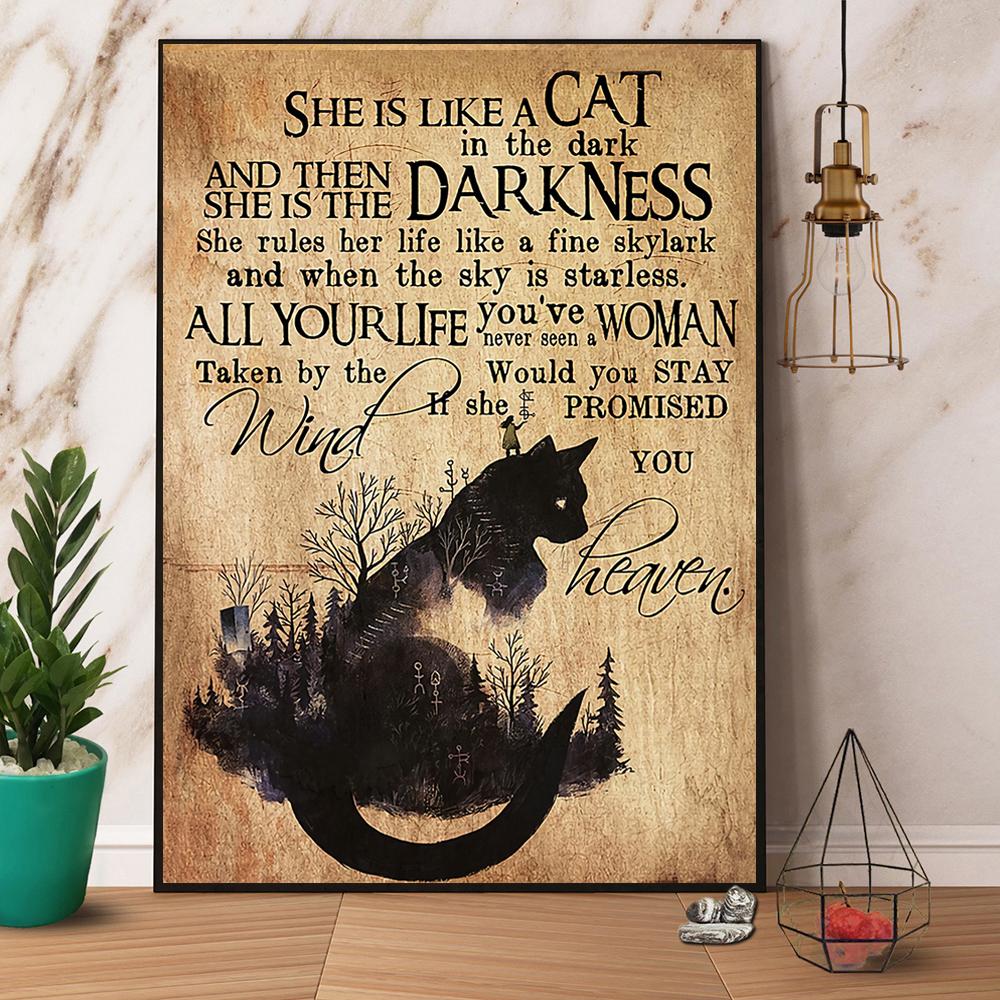 Black Cat She Is Like A Cat In The Dark And She Is Darkness Satin Poster Portrait No Frame