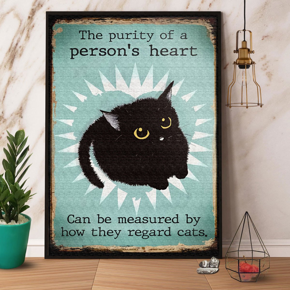 Black Cat The Purity Of A Person'S Heart Satin Poster Portrait No Frame