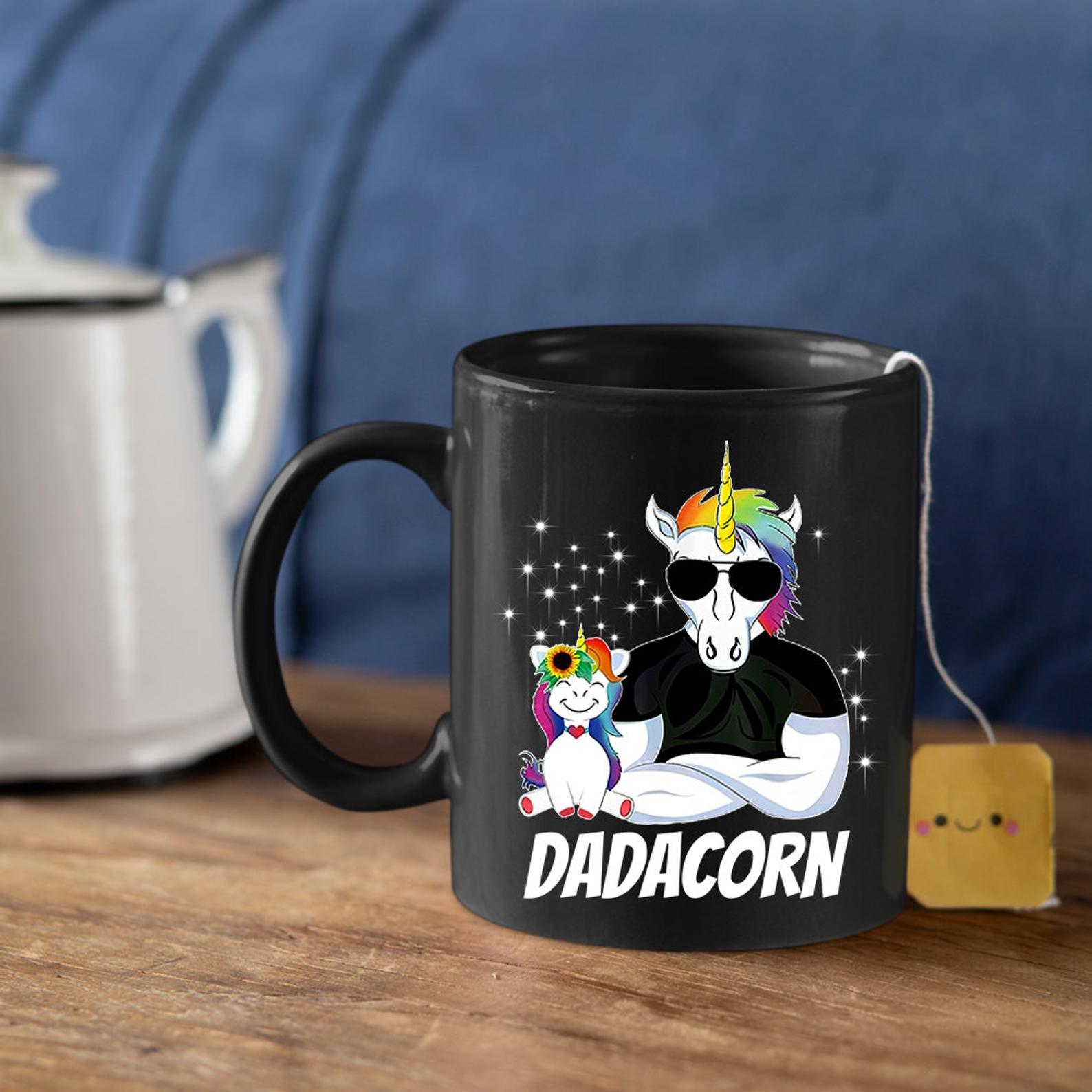 Black Father Dadacorn Classic 1 Gift Mug Black Ceramic 11-15oz Coffee Tea Cup