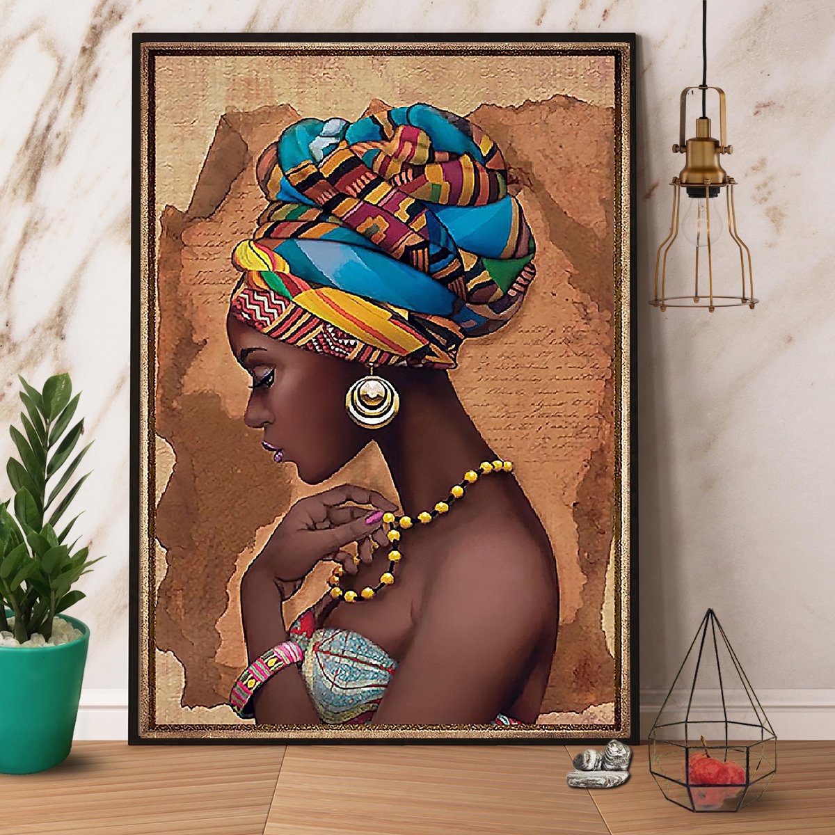 Black Girl African Culture Satin Poster Portrait No Frame