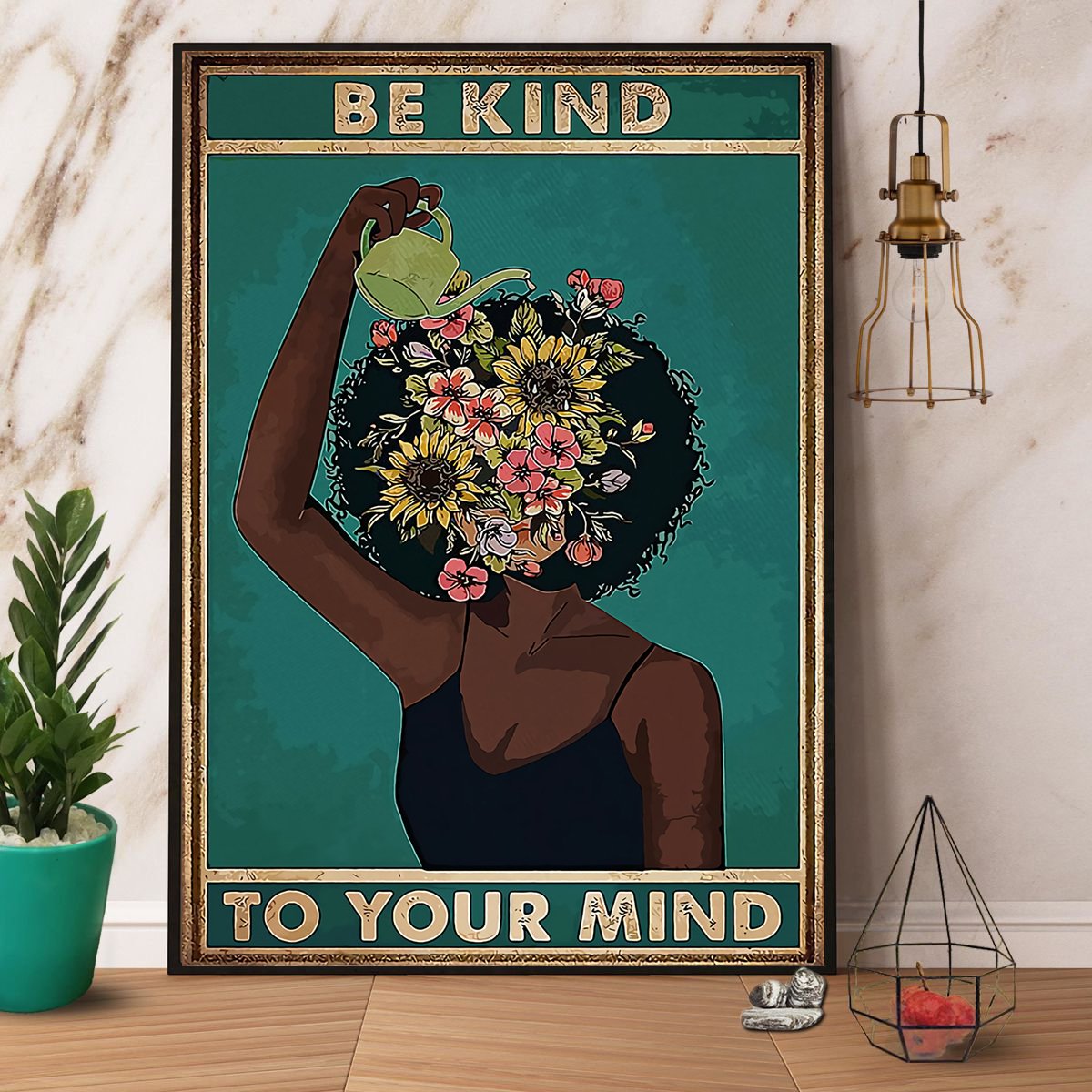 Black Girl Be Kind To Your Mind Satin Poster Portrait No Frame