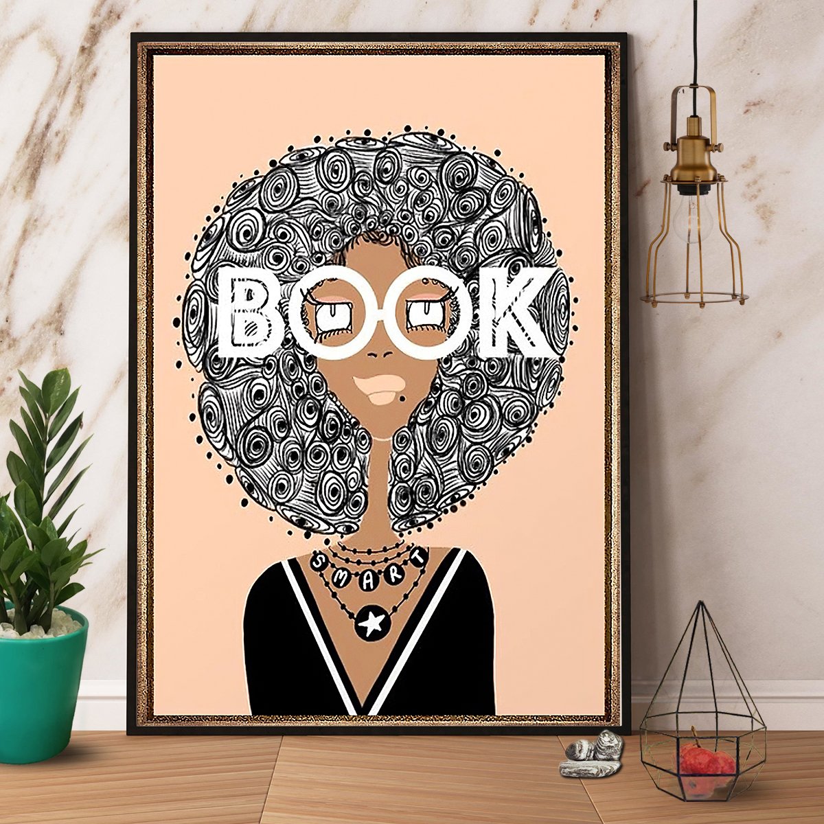 Black Girl Book Smart Satin Poster Portrait No Frame