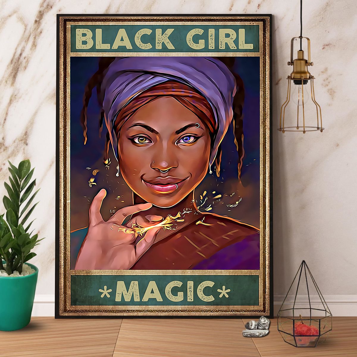 Black Girl Magic Satin Poster Portrait No Frame