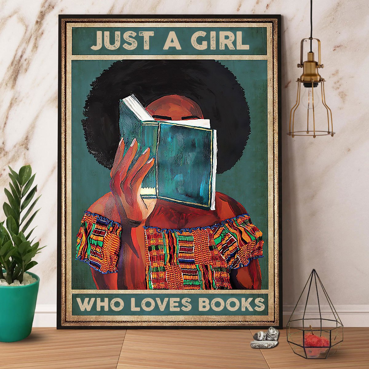 Black Girl Read Book Just A Girl Who Loves Books Satin Poster Portrait No Frame