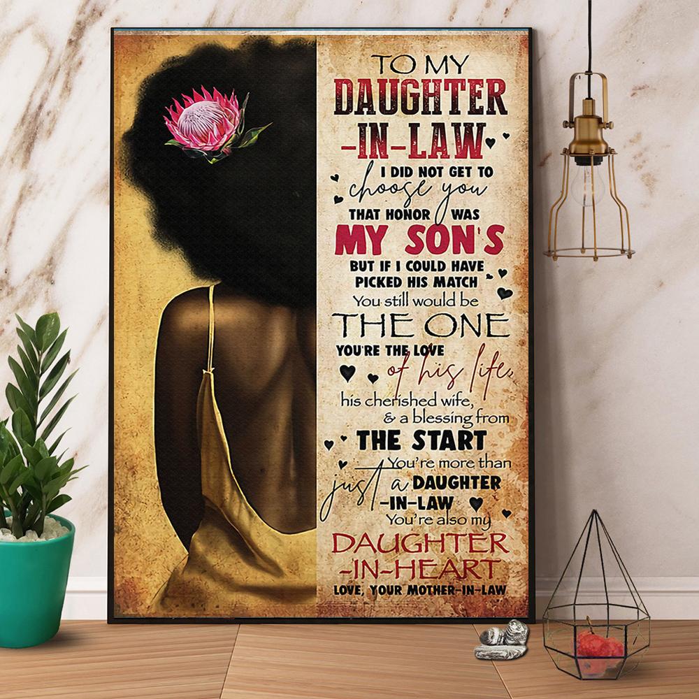 Black Girl To My Daughter-In-Law You'Re More Than Just Daughter-In-Law Satin Poster Portrait No Frame